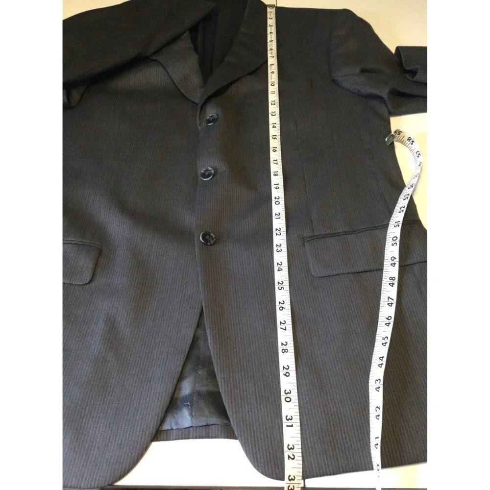 Joseph Abboud Nordstrom Mens Worsted Wool Suit 41R W35 Gray Pinstripe Jacket